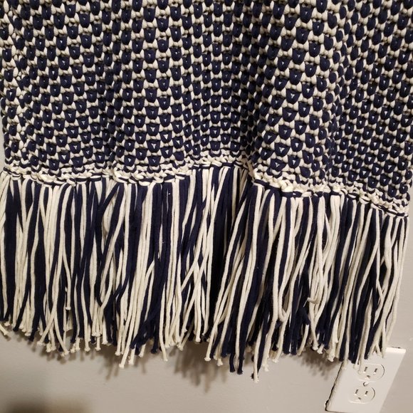 New Michael Kors Navy Blue Sweater Dress with fringe bottom - Picture 6 of 13